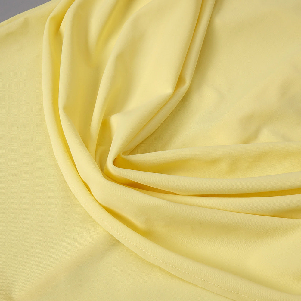 Vague Yellow Halter Draped Waist Slit Maxi Dress