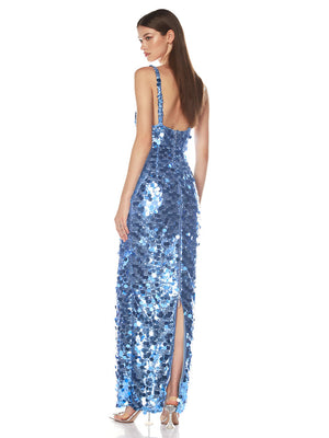 Selmori Éliane Sequin Evening Maxi Dress