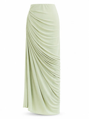 Zulma One Shoulder Top & Skirt Set Green