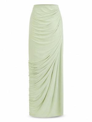 Zulma One Shoulder Top & Skirt Set Green
