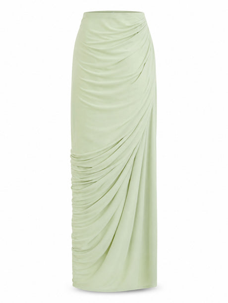 Zulma One Shoulder Top & Skirt Set Green