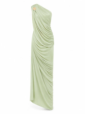 Zulma One Shoulder Top & Skirt Set Green
