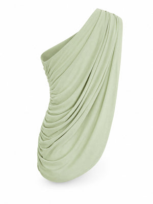 Zulma One Shoulder Top & Skirt Set Green