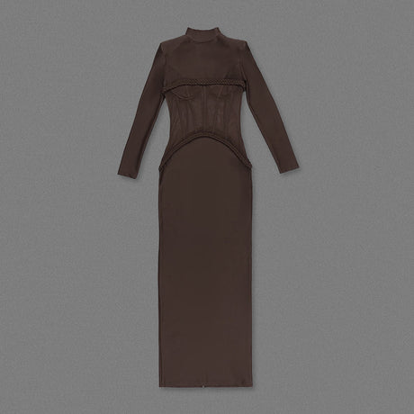 Selmori Laurence Mock Neck Corset Maxi Dress