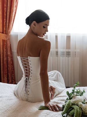 Selmori Gaëlle Strapless Satin Maxi Dress