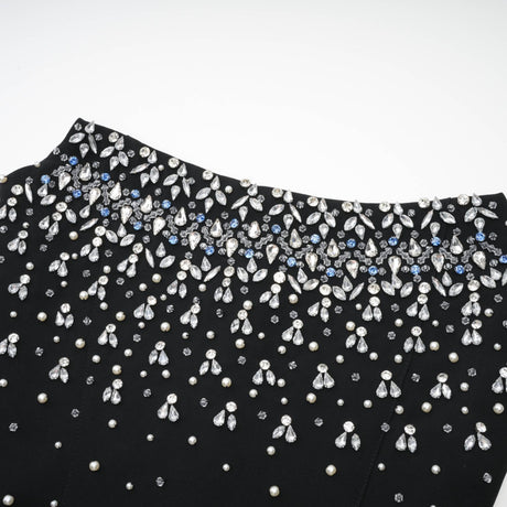 Selmori Melisande black embellished mini dress