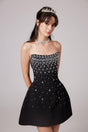 Selmori Melisande black embellished mini dress