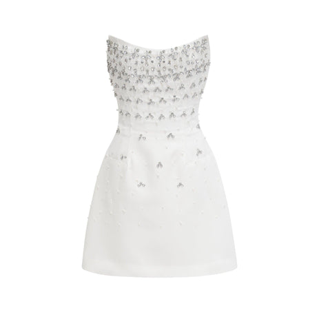 Selmori Melisande black embellished mini dress White