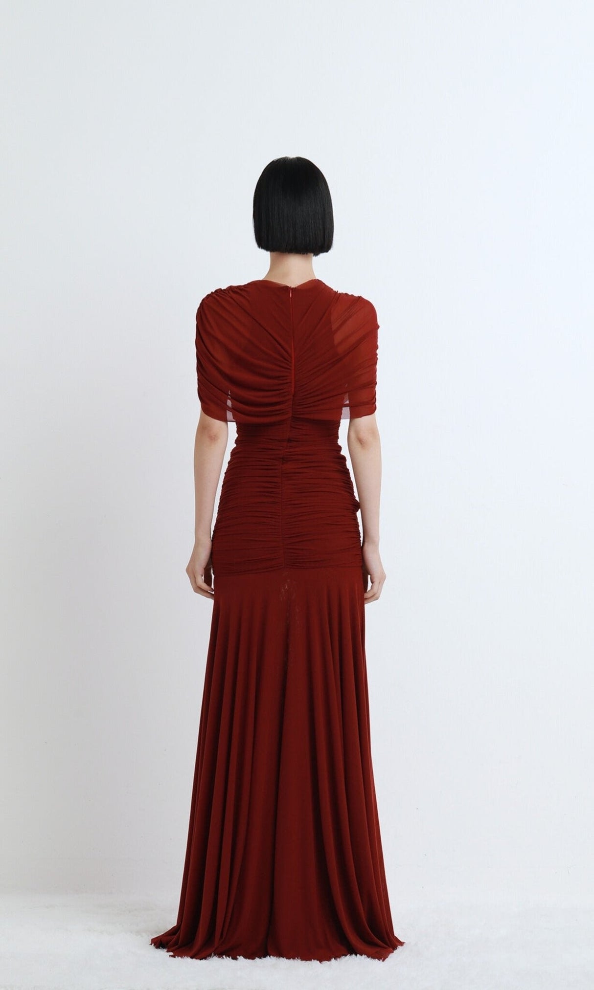 Selmori Mado One Shoulder Ruched Maxi Dress