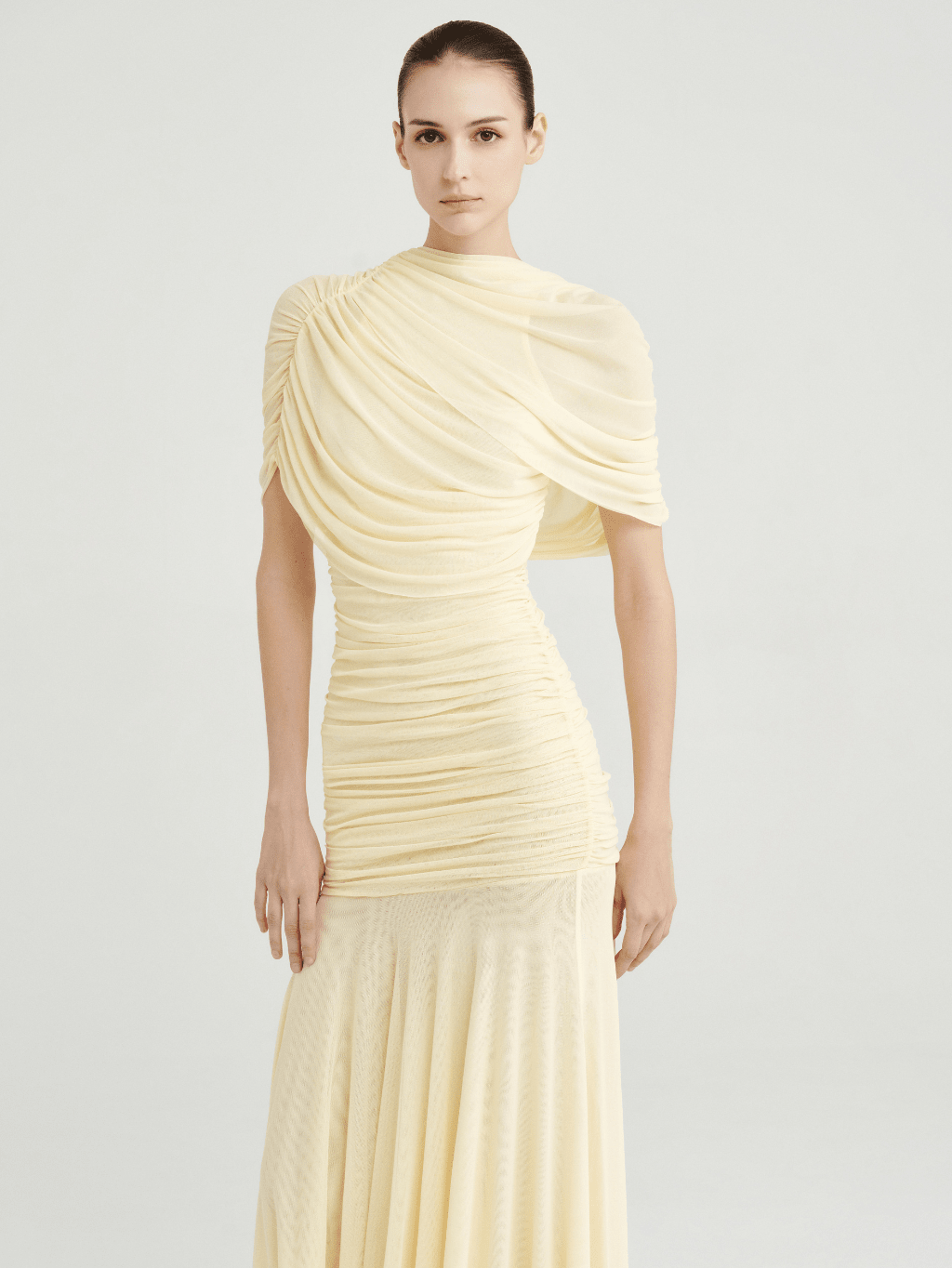 Selmori Mado One Shoulder Ruched Maxi Dress