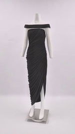 Clarté Off Shoulder Ruched Maxi Dress