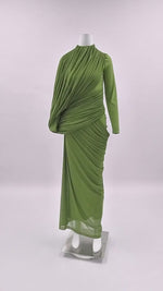 Anaëlle Draped High Neck Long Sleeve Maxi Dress
