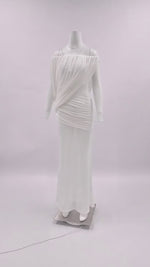 Apolline Off-Shoulder Draped Evening Maxi Dress