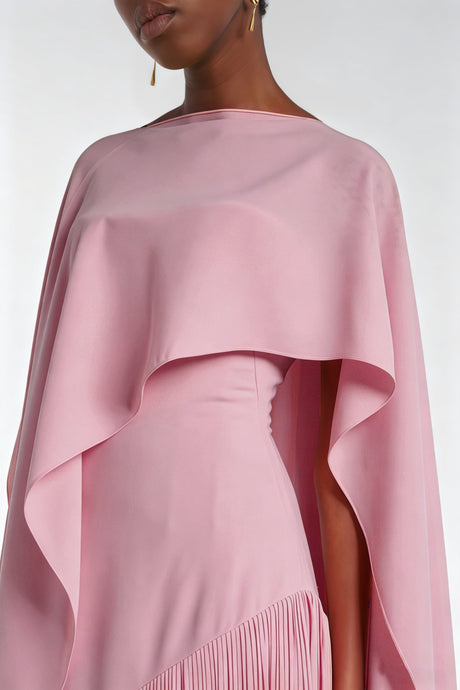 Apparat Fringed Maxi Dress with Shawl / Pink
