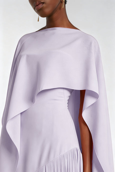 Apparat Fringed Maxi Dress with Shawl / Purple