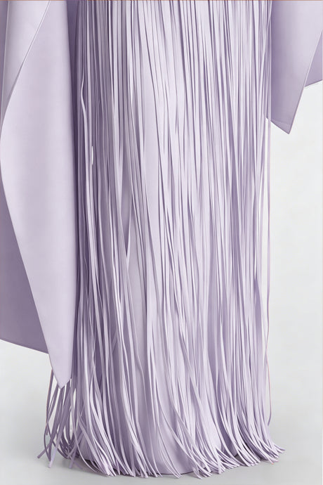 Apparat Fringed Maxi Dress with Shawl / Purple