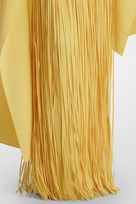 Apparat Fringed Maxi Dress with Shawl / Yellow