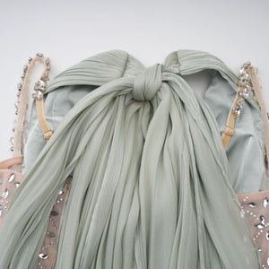 Aquarelle Rhinestone Panel Maxi Dress / Green