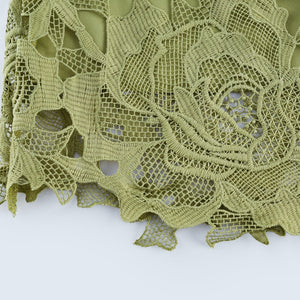 Lise Lace Floral Cut-out Midi Dress / Green
