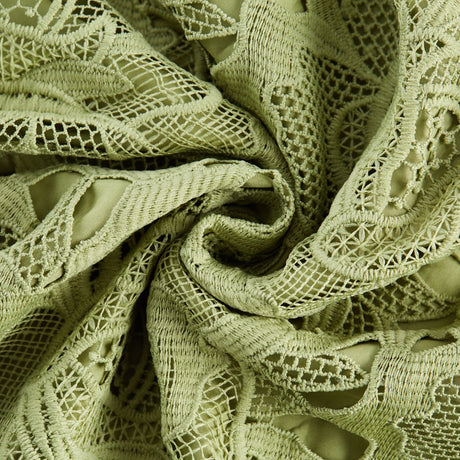Lise Lace Floral Cut-out Midi Dress / Green
