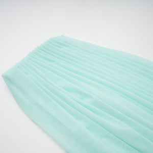 Osmanthe Asymmetrical Ruched Tulle Maxi Dress / Green