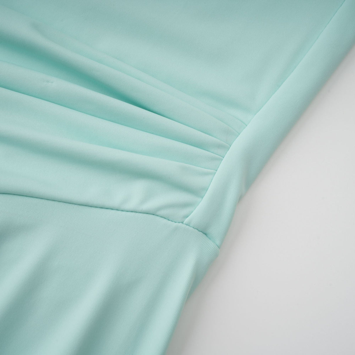 Osmanthe Asymmetrical Ruched Tulle Maxi Dress / Green