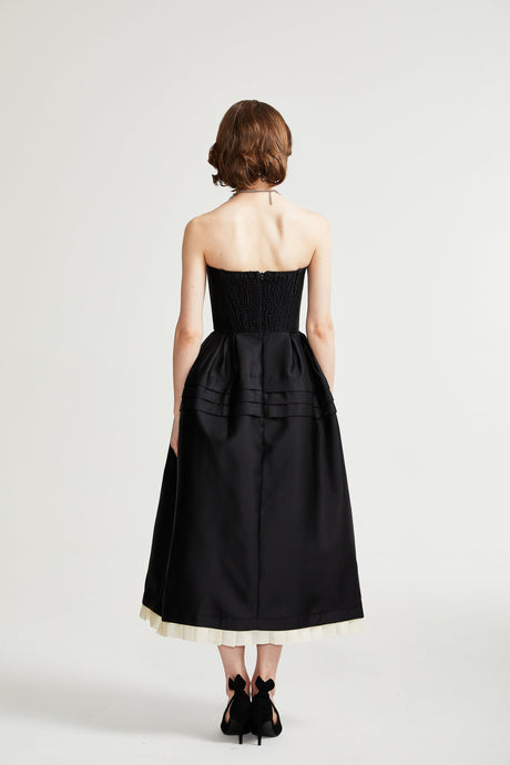 Prouesse black bowknot midi dress
