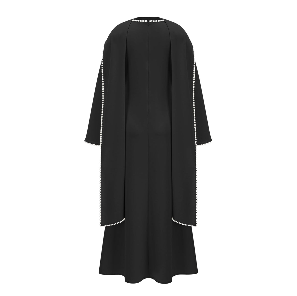 Sommet Pearl Trim Shawl Detail Maxi Dress / Black