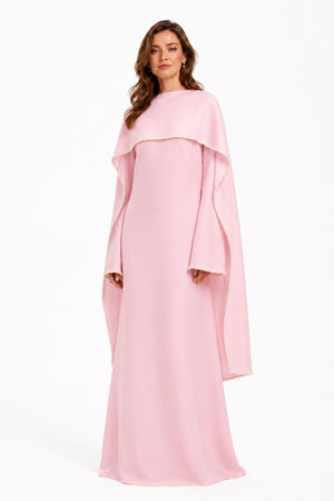 Sommet Pearl Trim Shawl Detail Maxi Dress / Pink