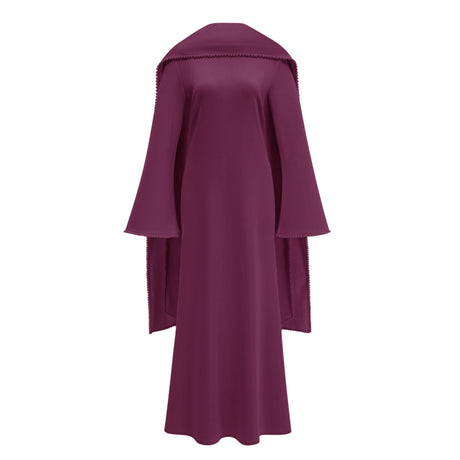 Sommet Pearl Trim Shawl Detail Maxi Dress / Purple