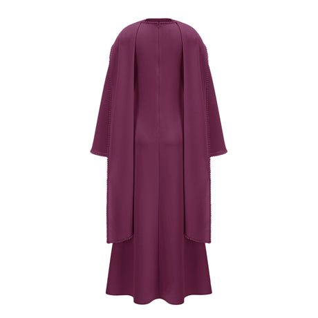 Sommet Pearl Trim Shawl Detail Maxi Dress / Purple