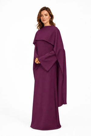 Sommet Pearl Trim Shawl Detail Maxi Dress / Purple