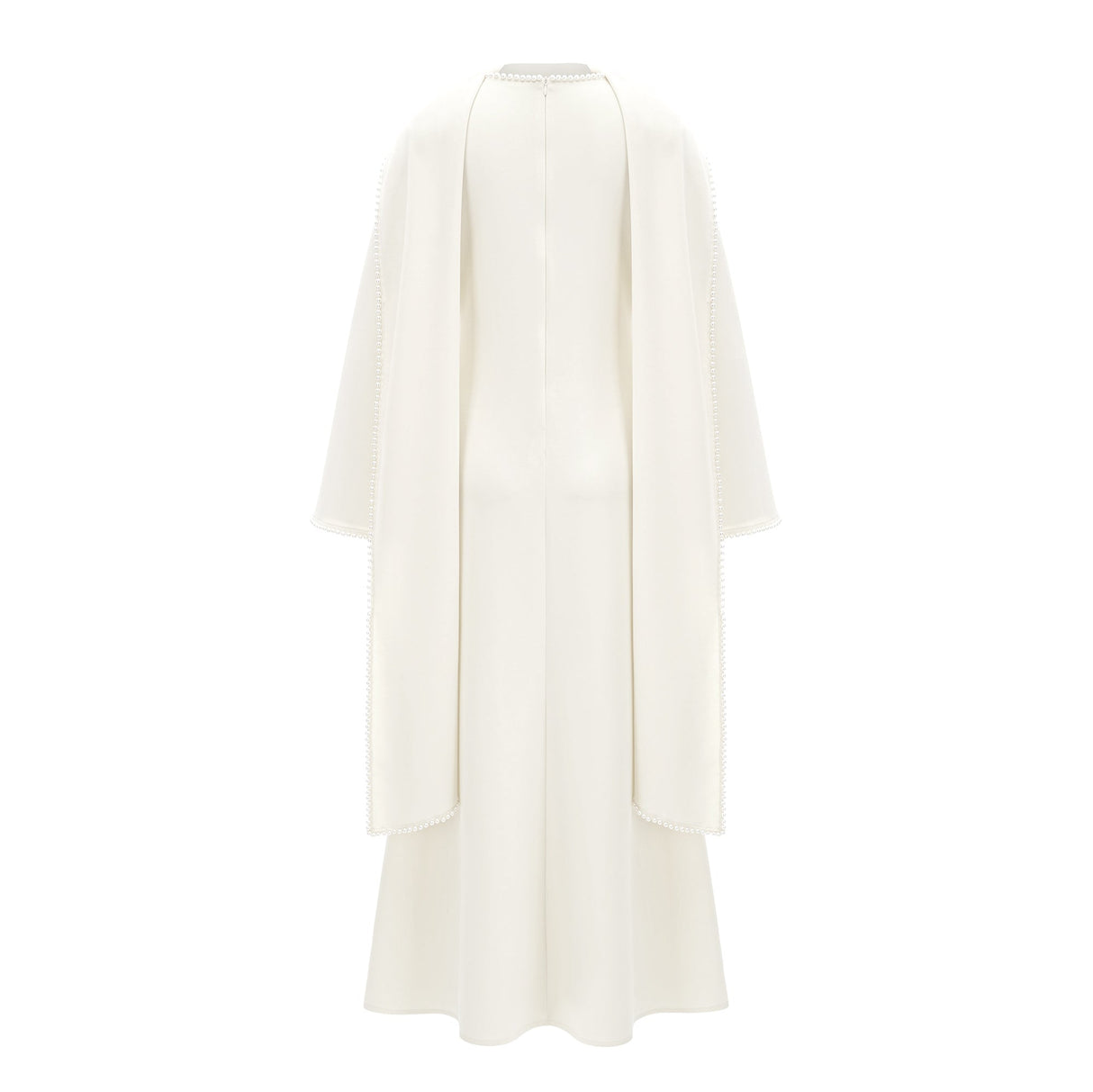 Sommet Pearl Trim Shawl Detail Maxi Dress / White