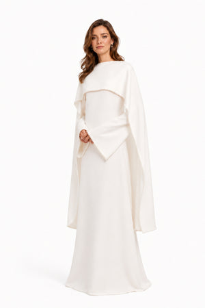 Sommet Pearl Trim Shawl Detail Maxi Dress / White