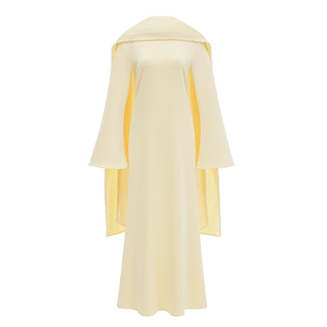 Sommet Pearl Trim Shawl Detail Maxi Dress / Yellow