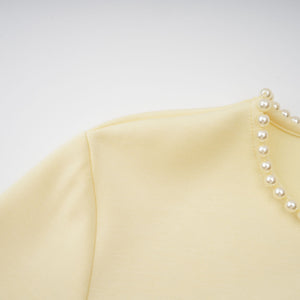 Sommet Pearl Trim Shawl Detail Maxi Dress / Yellow