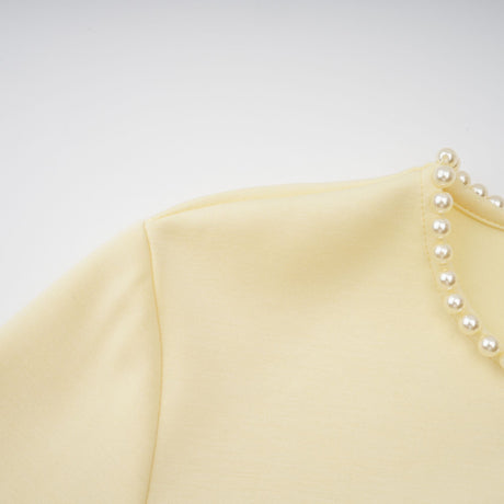 Sommet Pearl Trim Shawl Detail Maxi Dress / Yellow