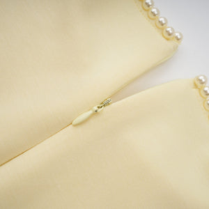 Sommet Pearl Trim Shawl Detail Maxi Dress / Yellow
