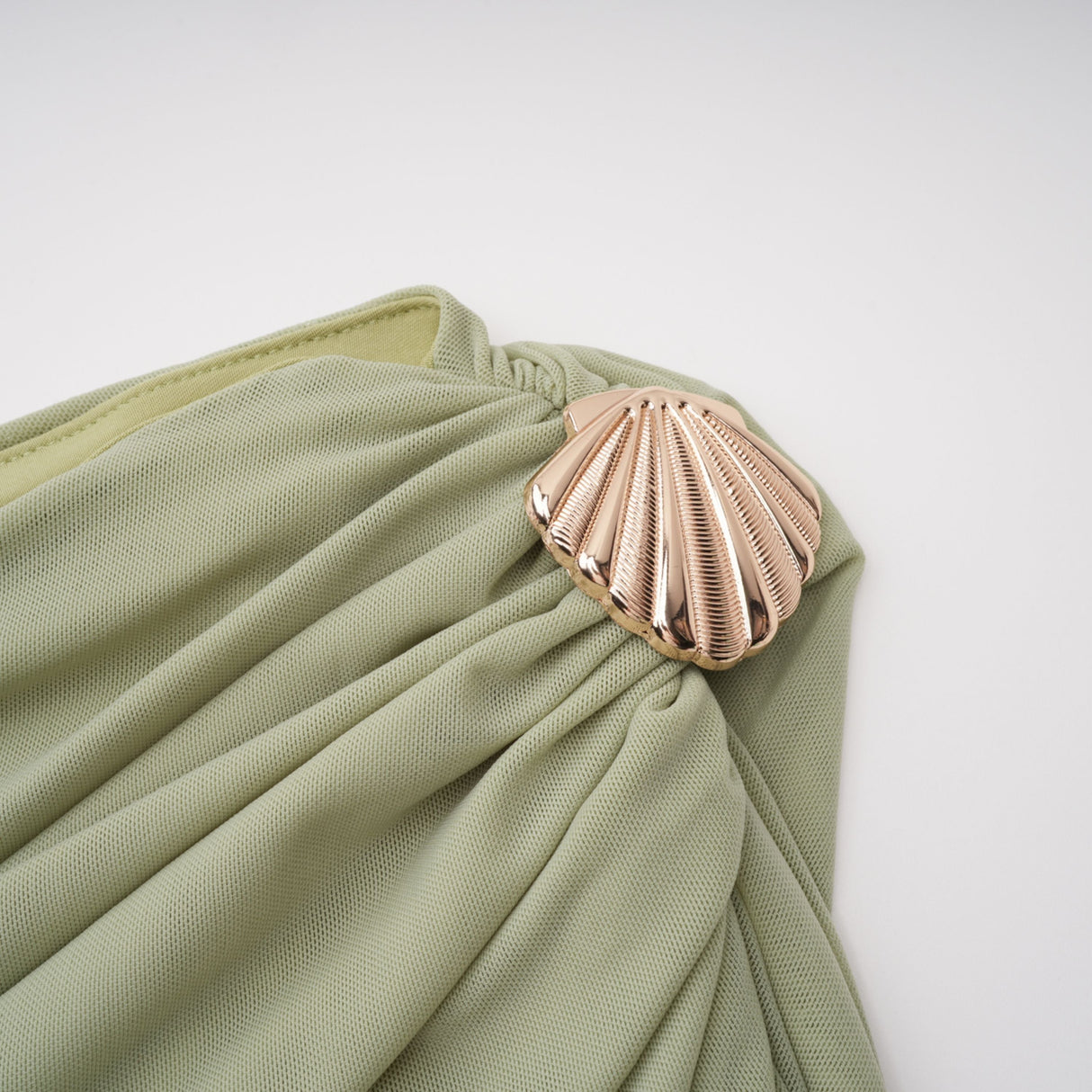 Zulma One Shoulder Top & Skirt Set Green