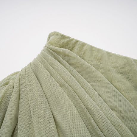 Zulma One Shoulder Top & Skirt Set Green