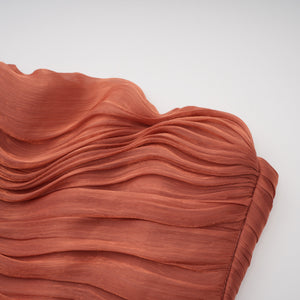 Vanessa Strapless Corset Ruched Maxi Dress / Terracotta Rose