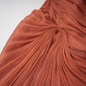 Vanessa Strapless Corset Ruched Maxi Dress / Terracotta Rose