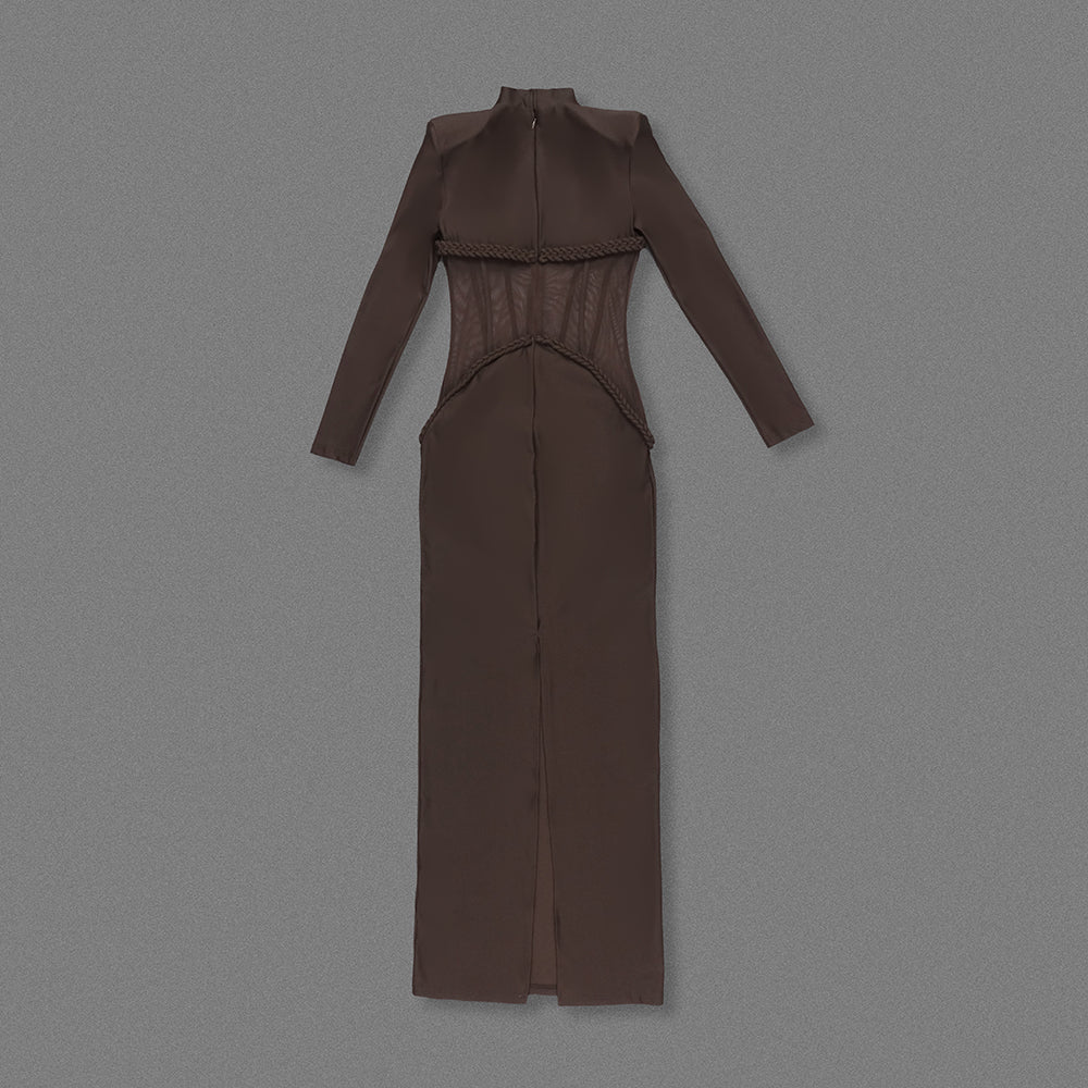 Selmori Laurence Mock Neck Corset Maxi Dress